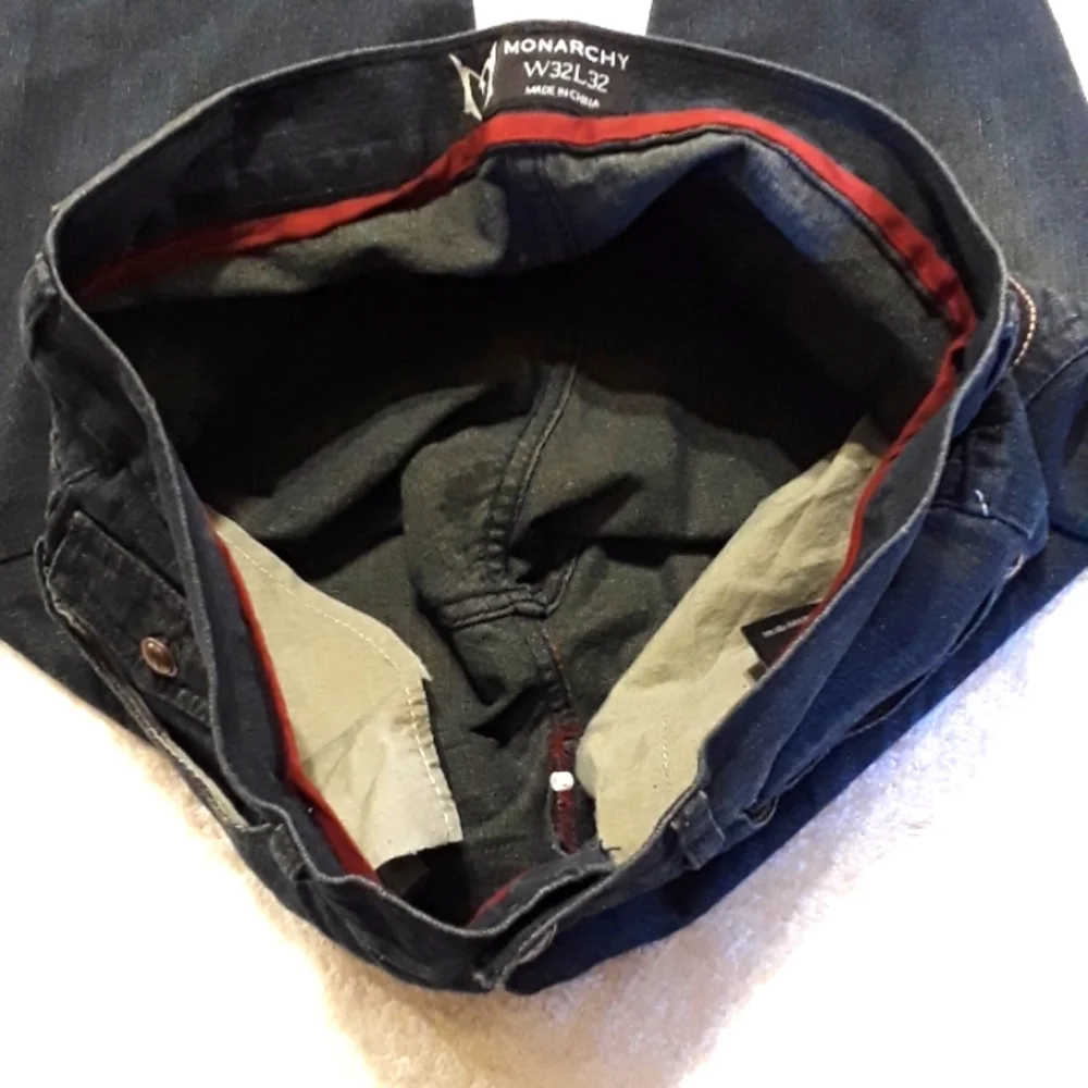 Monarchy Dark Blue Wash Denim Jeans. Men's Size: Waist 32x32 Inseam. - Picture 5 of 7